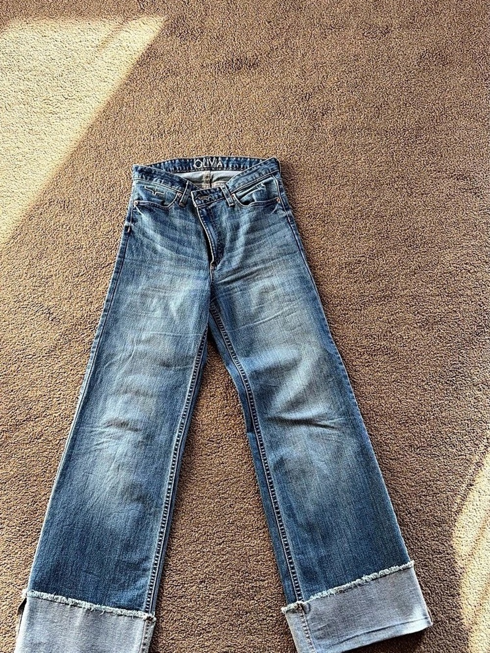 Kimes Ranch Olivia High Rise Wide Leg Jeans Blue Waist 6/36